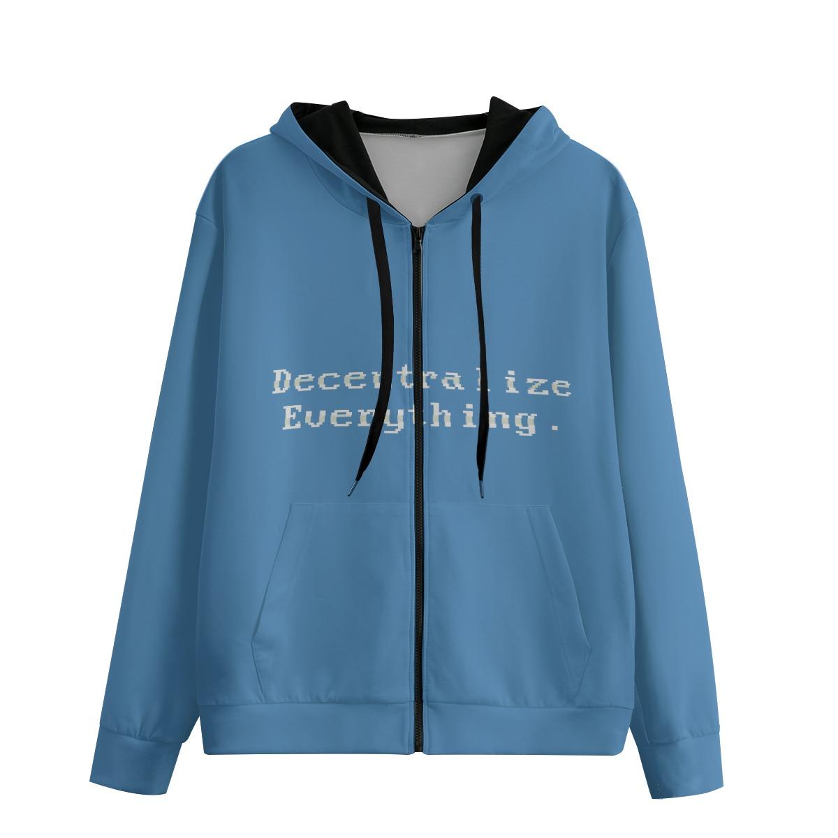 Decentralize Everything Cotton Zip Hoodie – Web3 Statement Wear
