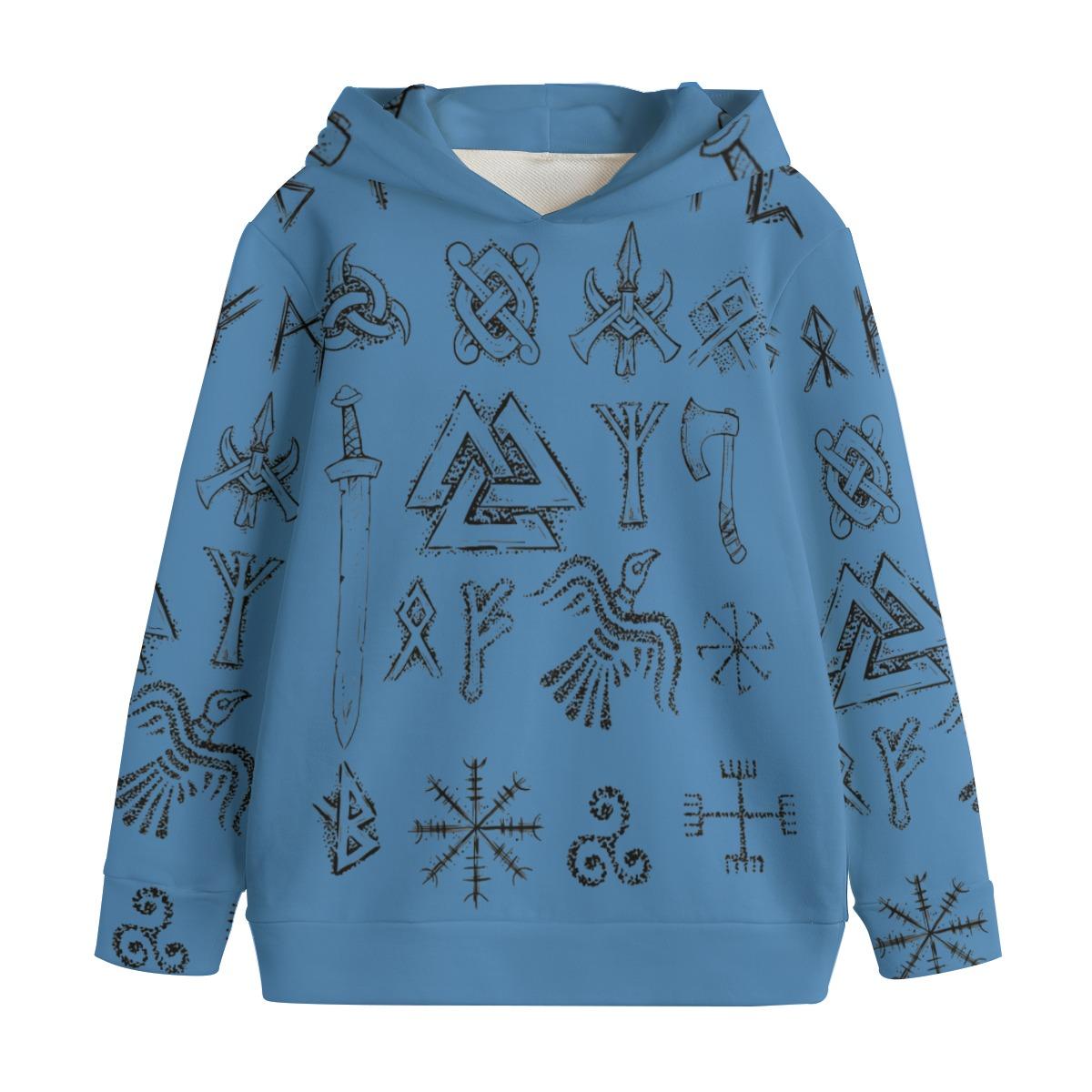 Norse Rune Cotton Kid's Hoodie – Viking Heritage Comfort
