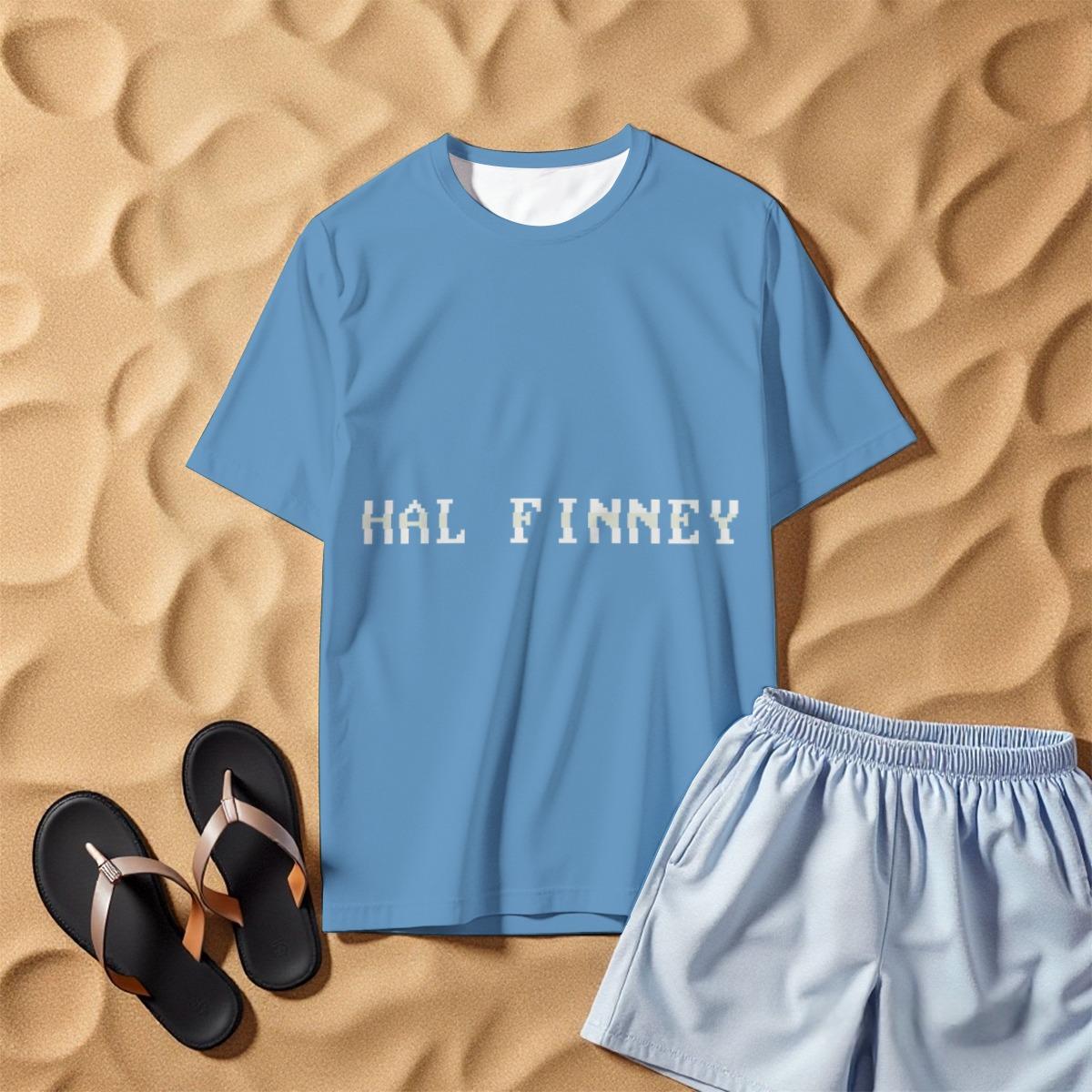 "HAL FINNEY" Retro Pixel Cotton Men's T-shirt