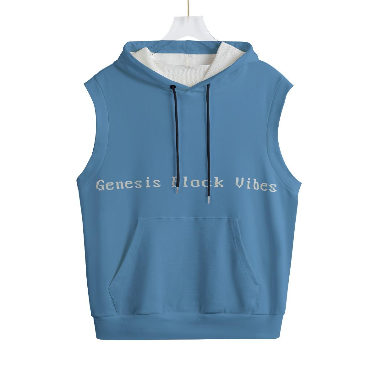 Genesis Block Vibes – Cotton Hooded Vest | Bitcoin Origin Tribute
